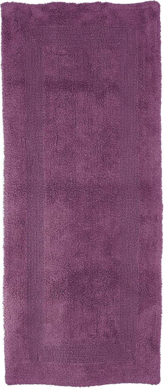 imageLavish Home Reversible Long Bath Mat 60x24Inch Plush Cotton Bathroom Runner Machine Washable Bath Mats for Bathroom Kitchen or Laundry Room EggplantEggplant