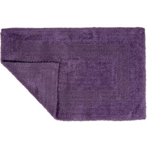 Lavish Home Cotton Bath Mat Set- 2 Piece 100 Percent Cotton Mats- Reversible, Soft, Absorbent and Machine Washable Bathroom Rugs (Eggplant)