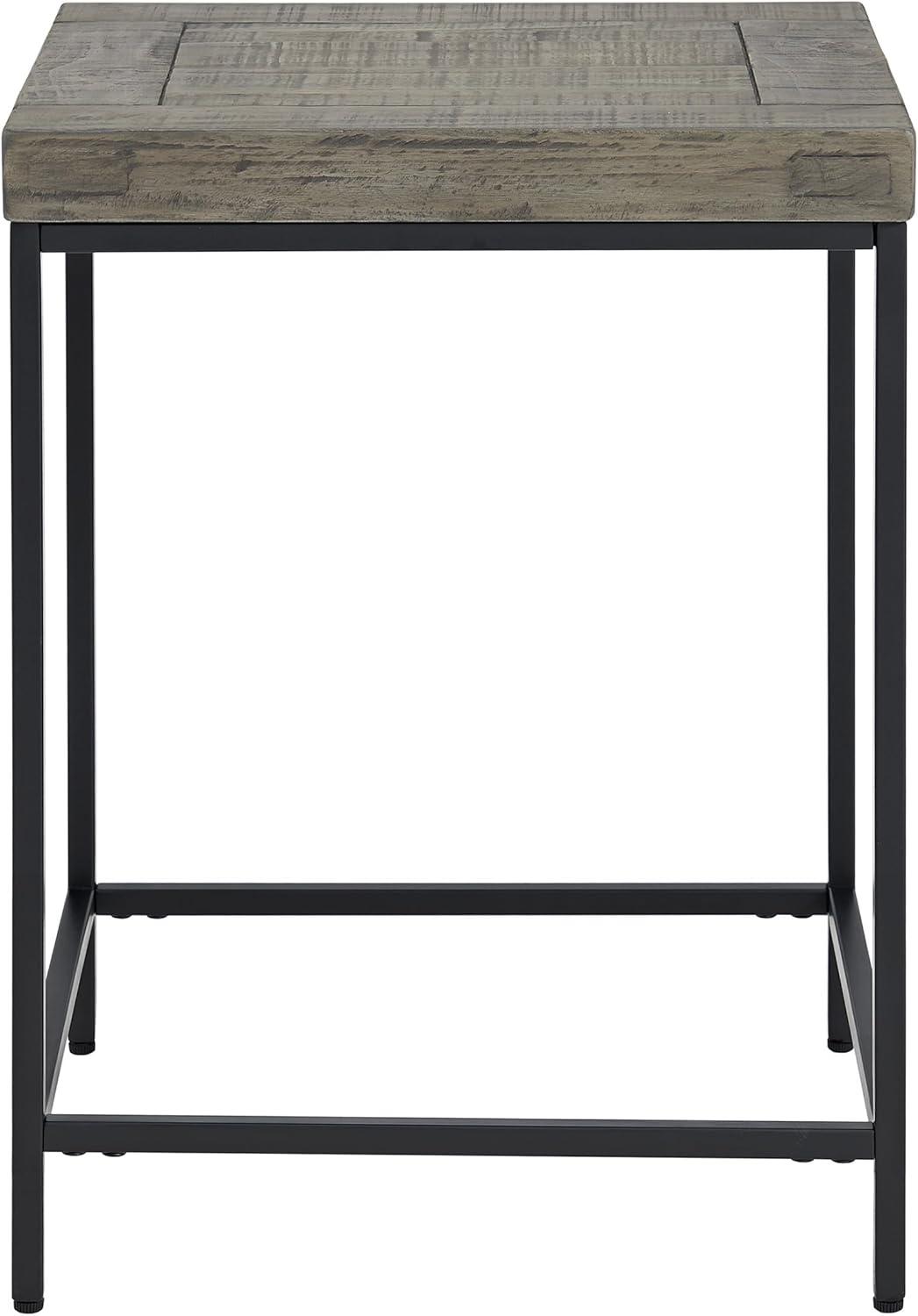 imageLavish Home End Table Industrial Modern Side Table with Wood Top and Metal Frame Table for Living Room Bedroom Hallway or Dorm Room Gray24Inch