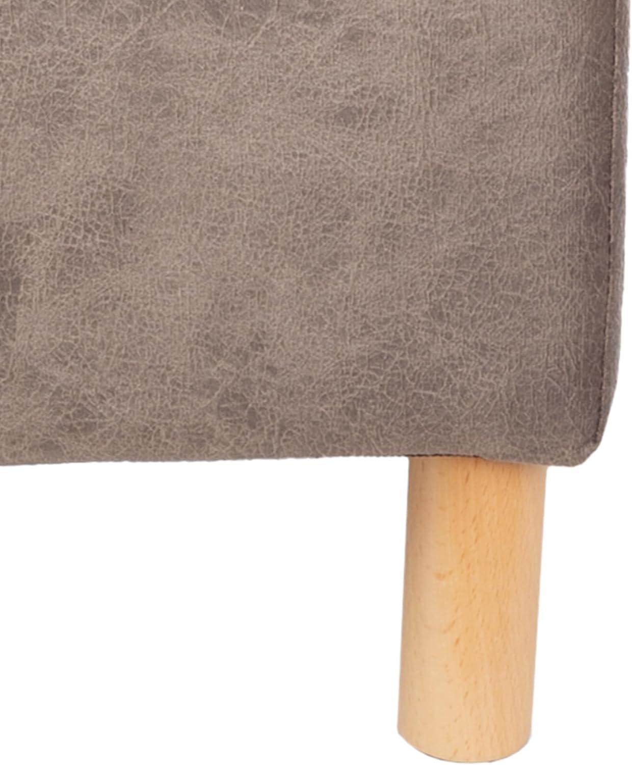 imageLavish Home Storage Ottoman Tweed Polyester Footrest or Bench Organizer with Lift Top for Bedroom Living Room or Entryway GrayGray Suede