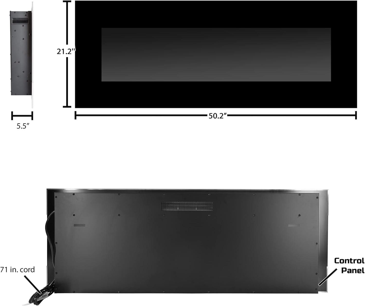 imageNorthwest 36Inch Wall Mounted Electric Fireplace Modern Fireplace with Floor Stand Remote and Adjustable Heat and Brightness Black50 Black
