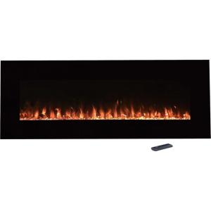 Northwest Electric Fireplace Wall Mounted Color Changing LED Fire and Ice Flames, NO Heat, Multiple Decorative Options and Remote Control, 54″, Black (80-2000A-54)