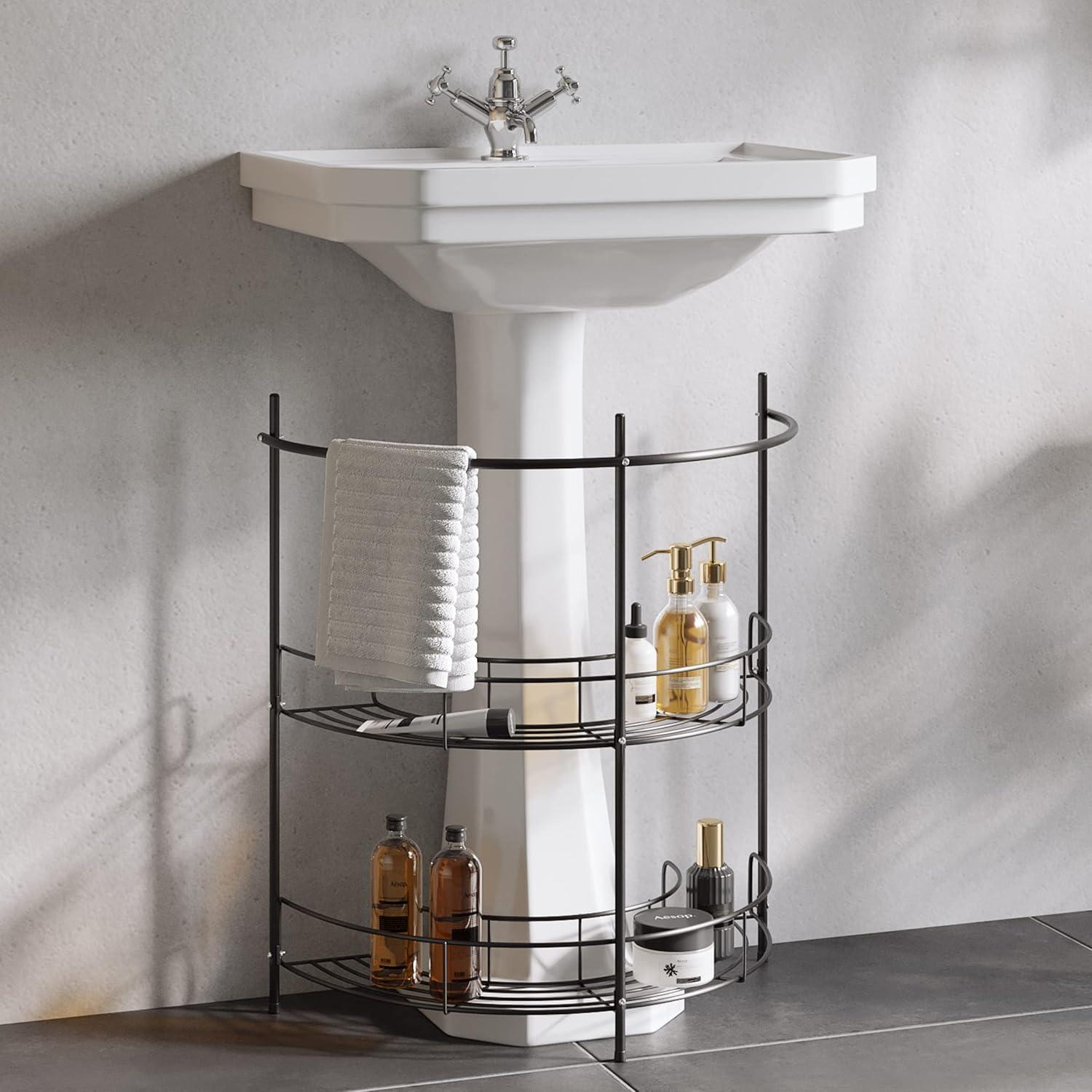 imageLavish Home Pedestal Sink Organizer Extension Matte Black
