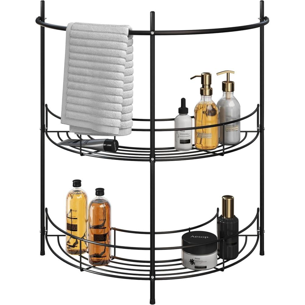 imageLavish Home Pedestal Sink Organizer Extension Matte Black