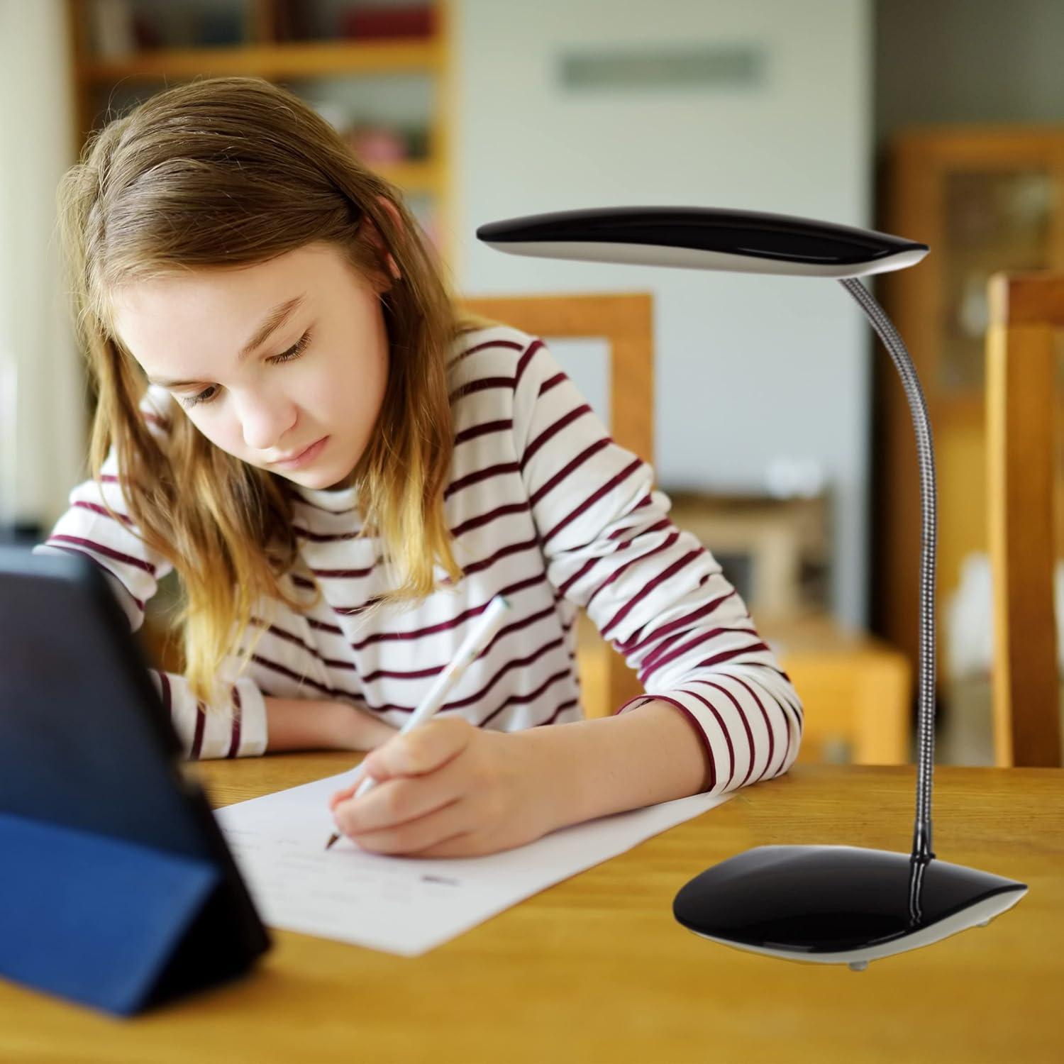 imageLavish Home LED Desk Lamp Contemporary Touch Activated Reading Lamp with Adjustable Gooseneck 3 Brightness Levels and USB Power Cord by Northwest Black