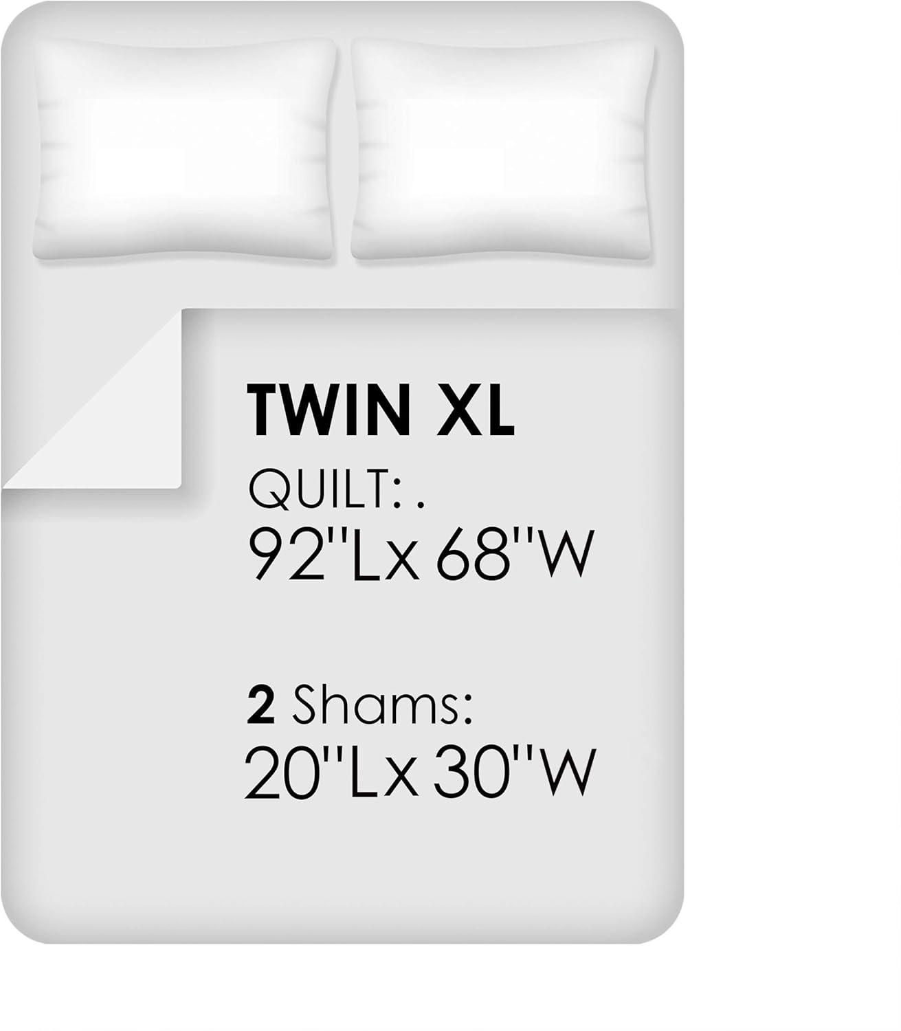 imageUnited States 3 Piece Quilt Set Twin XL Bedding amp 2 Pillow ShamsHypoallergenic MicrofiberLandmarks amp Icons of the 50 States amp American Eagle by LHC