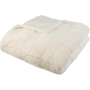 Lavish Home Faux Fur Blanket – 60×80-Inch Queen Size Throw Blanket with Plush Faux Fur Front and Mink Back – Bedding for Sofas and Beds (Cream)(Cream)