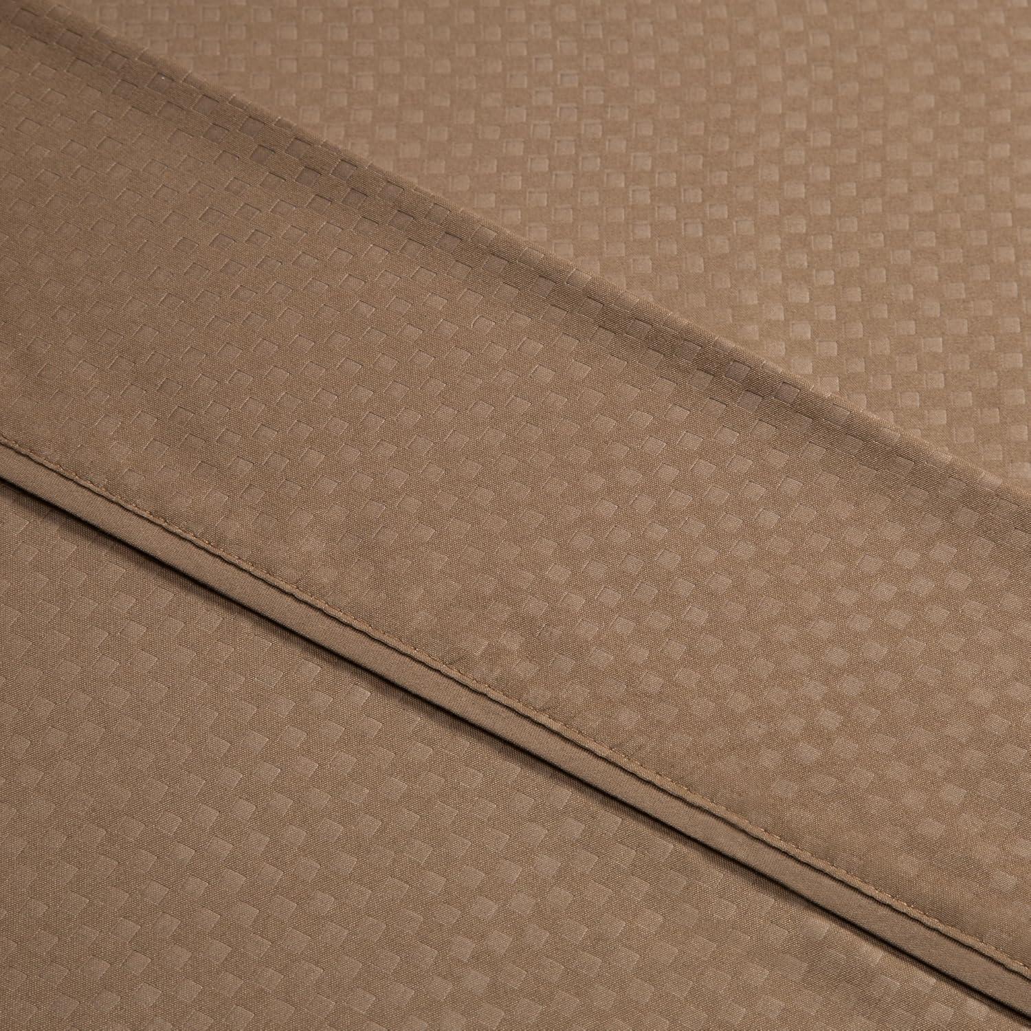 imageBrushed Microfiber Sheets Set 4 Piece Hypoallergenic Bed Linens with Deep Pocket Fitted Sheet and Embossed Design by Lavish Home Taupe KingTaupe