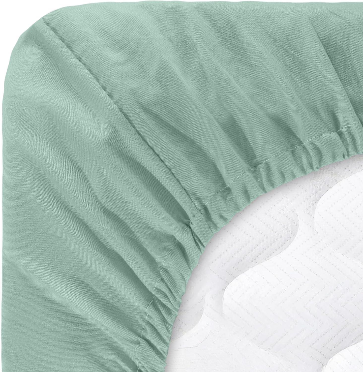 imageLavish Home 4 Piece Bed LinensFitted amp Flat 2 Pillowcases Full Sage Green Brushed Microfiber Sheet SetSage Green