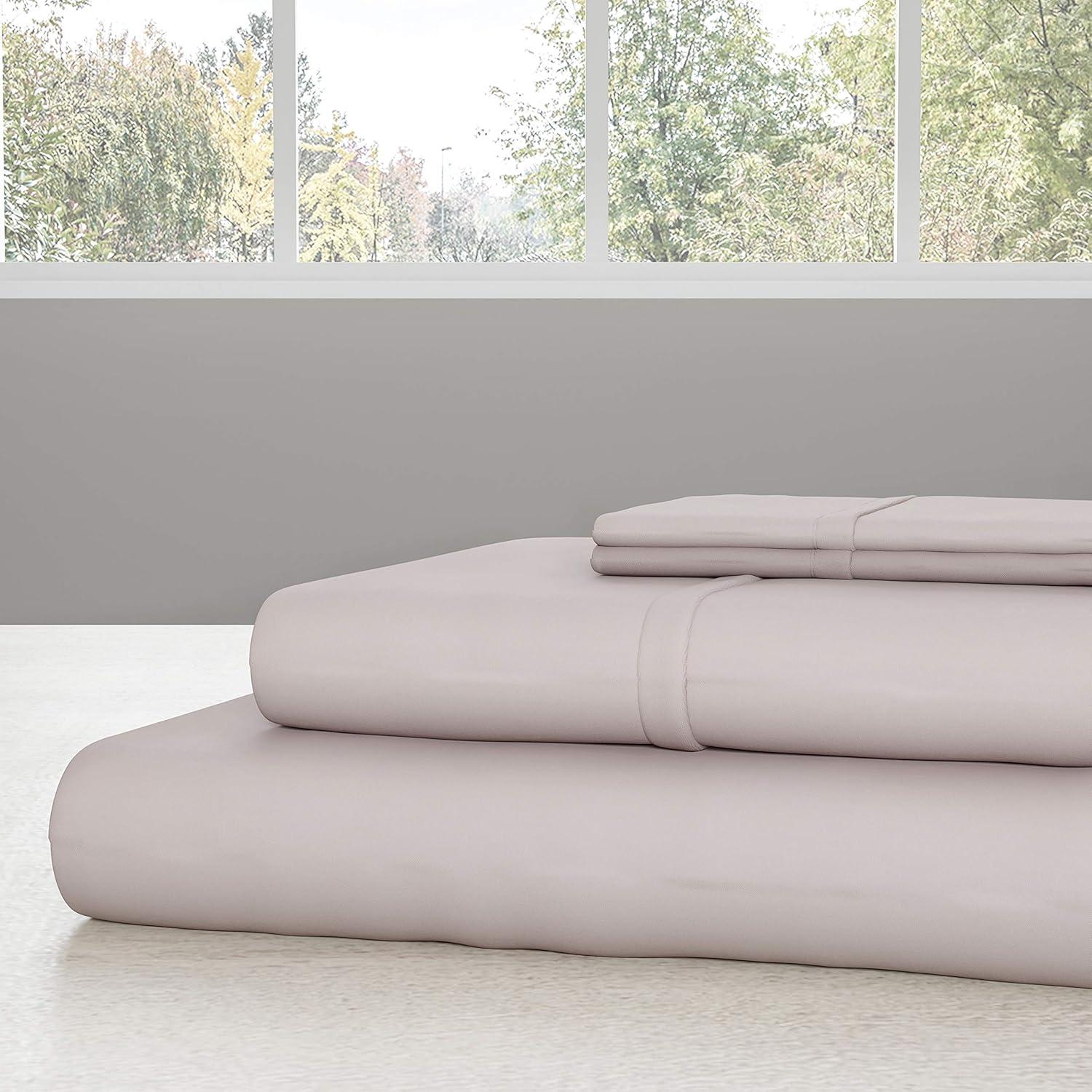 imageLavish Home Brushed Microfiber Sheet Set 3 Piece Bed LinensFitted amp Flat Sheets Plus A PillowcaseWrinkle Stain amp Fade Resistant Twin Beige