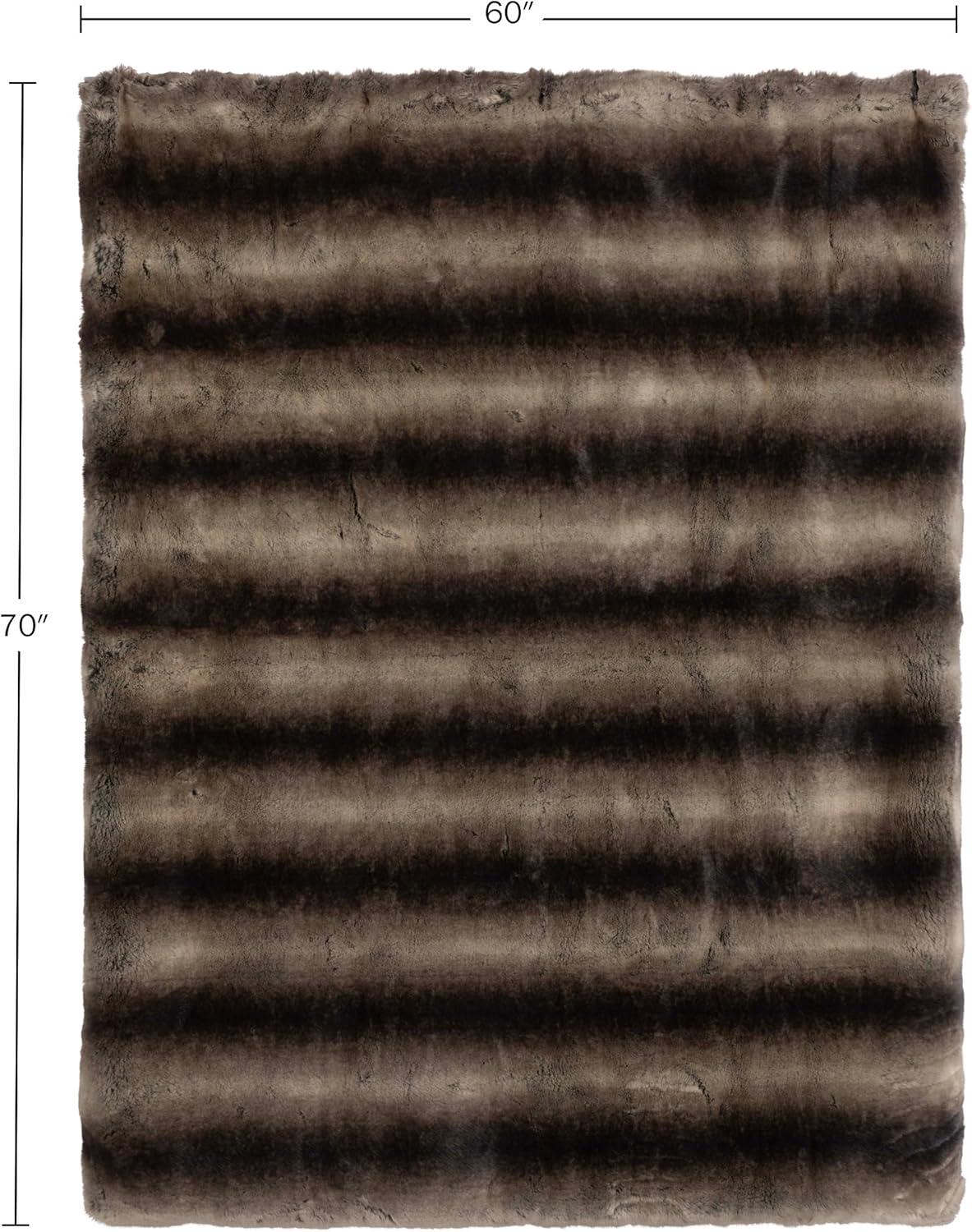 imageLavish Home Faux Fur Throw Blanket 60x70Inch Twin Blanket for Couch Bed or Chair Soft Throw with Plush Faux Fur Front and Warm Mink Back for Living Room Bedroom and Home Decor GrayBrownGray and Brown