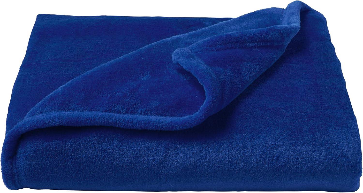 imageLavish Home Velvet Throw Oversized Microfiber Velvet Solid Polyester Throw Blanket Breathable and Machine Washable by LHC Midnight BlueMidnight Blue