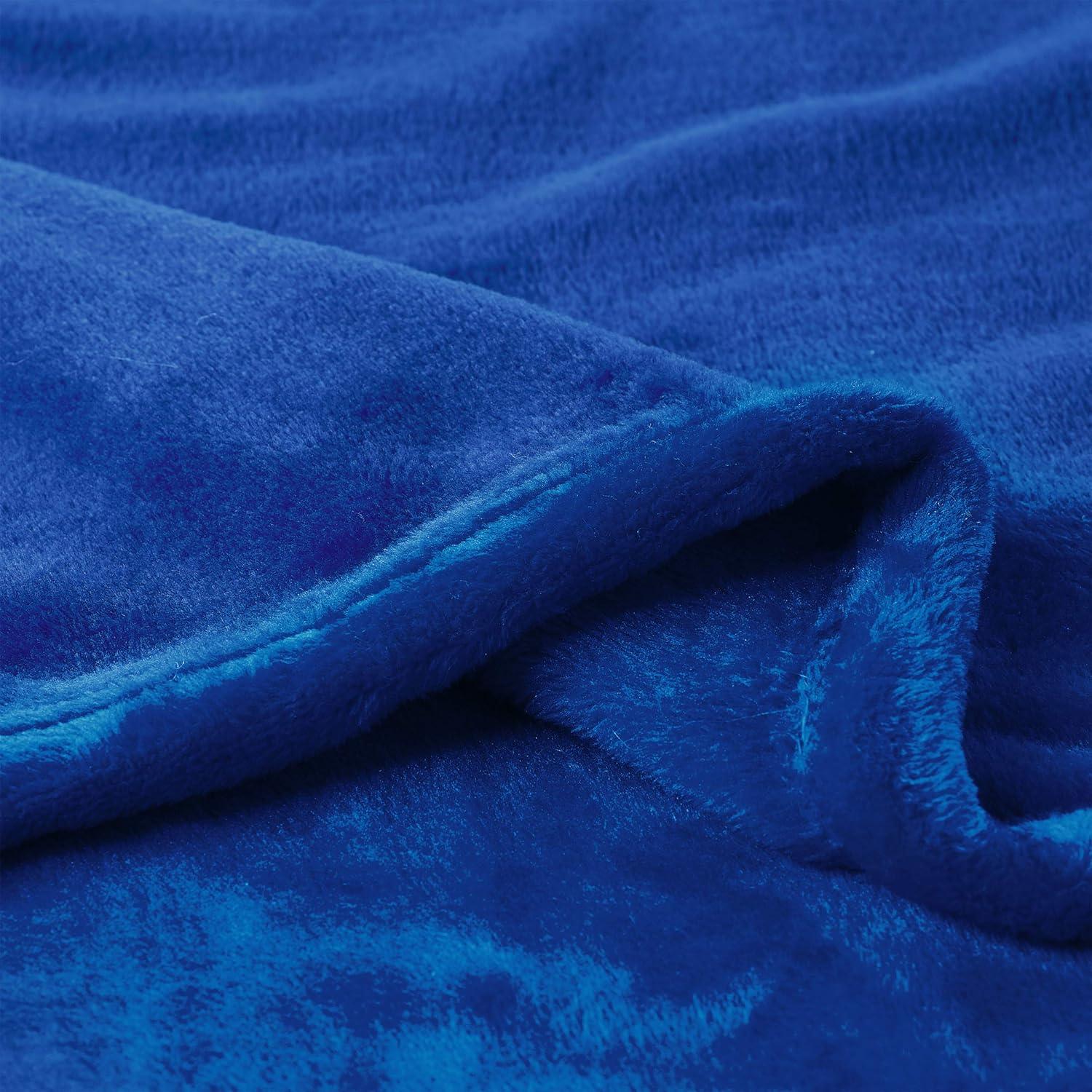 imageLavish Home Velvet Throw Oversized Microfiber Velvet Solid Polyester Throw Blanket Breathable and Machine Washable by LHC Midnight BlueMidnight Blue
