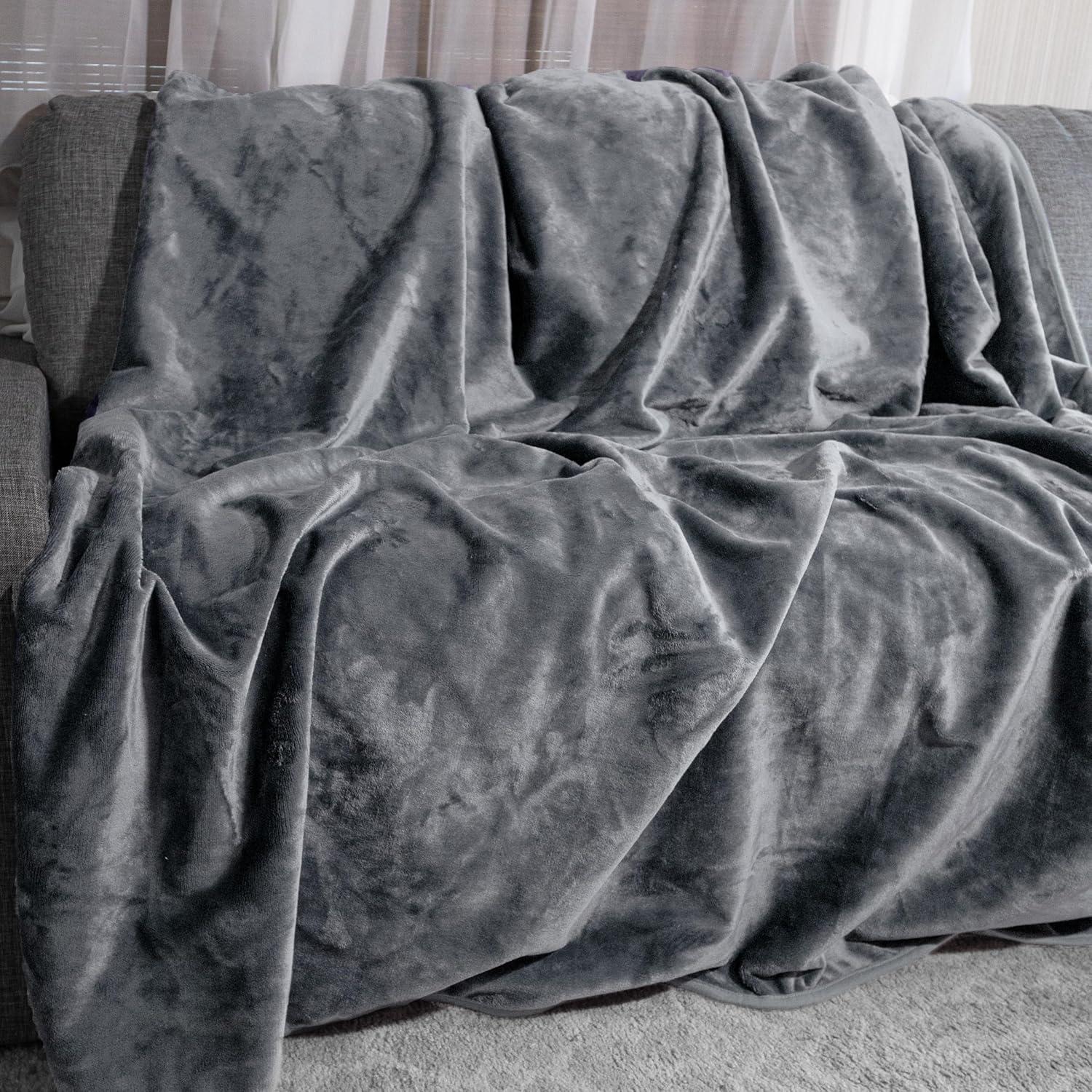 imageLavish Home Waterproof Blanket 80x80 KingSize Blanket for Kids Pets and Outdoors Throw for Bed Couch Chair and Car GreenGray