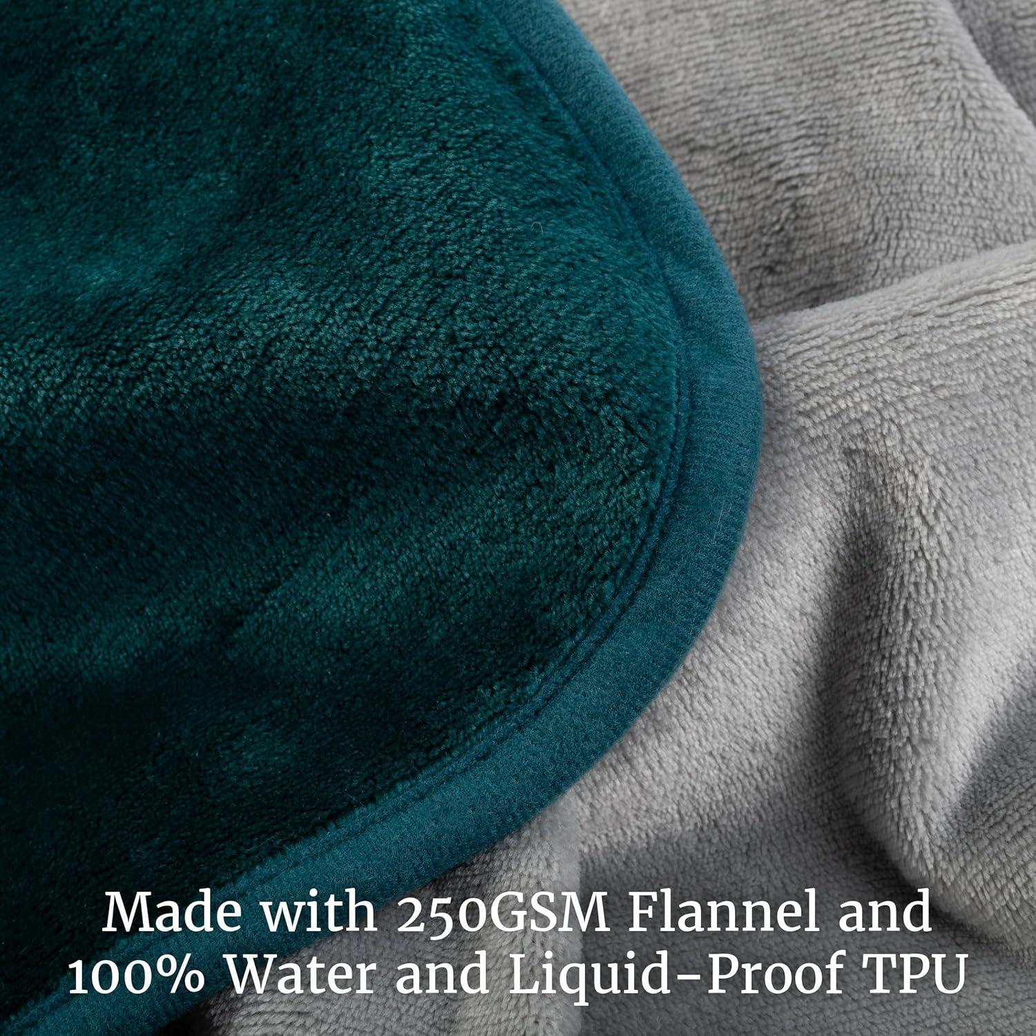 imageLavish Home Waterproof Blanket 80x80 KingSize Blanket for Kids Pets and Outdoors Throw for Bed Couch Chair and Car GreenGreen