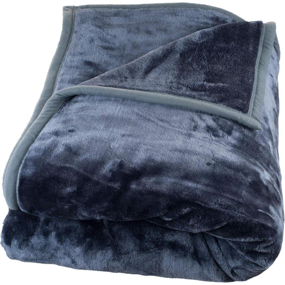 imageLavish Home Faux Fur Throw Blanket  Oversized 91x81 MachineWashable Bedding  MinkStyle 78lbs Heavy Blanket for Bed or Sofa Gray