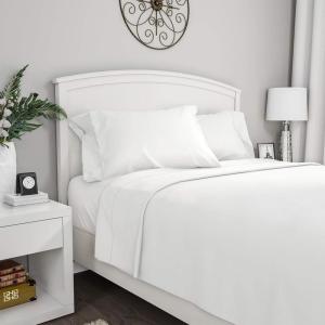 Lavish Home Brushed Microfiber Sheet Set- 3 Piece Bed Linens-Fitted & Flat Sheets, Plus A Pillowcase-Wrinkle, Stain & Fade Resistant (Twin, White)(White)