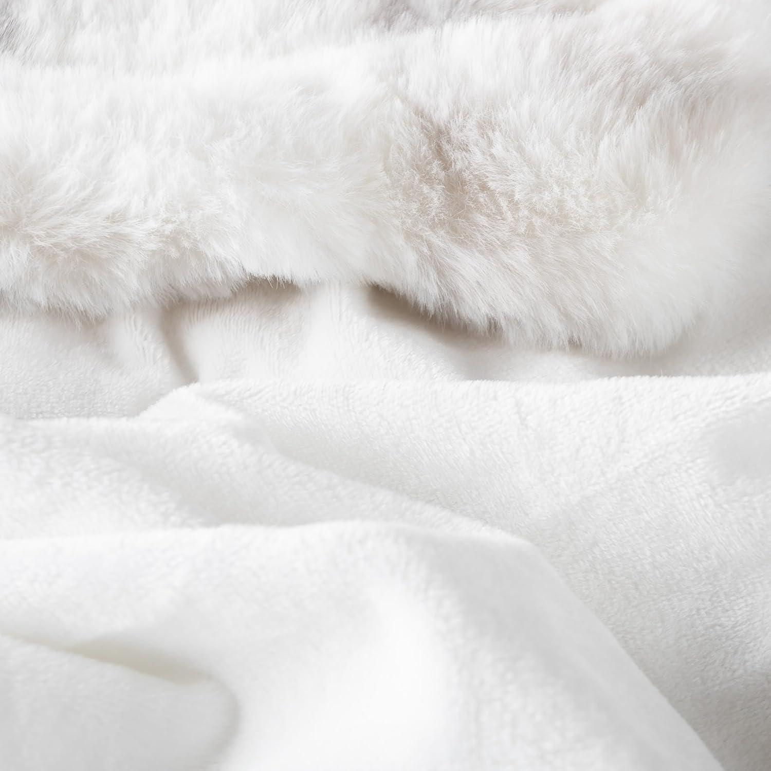 imageLavish Home Oversized Ruched Faux Fur Blanket 60x80Inch Plush Polyester Faux Fur QueenSize Throw for Sofas and Beds Luxurious Bedding PinkGray