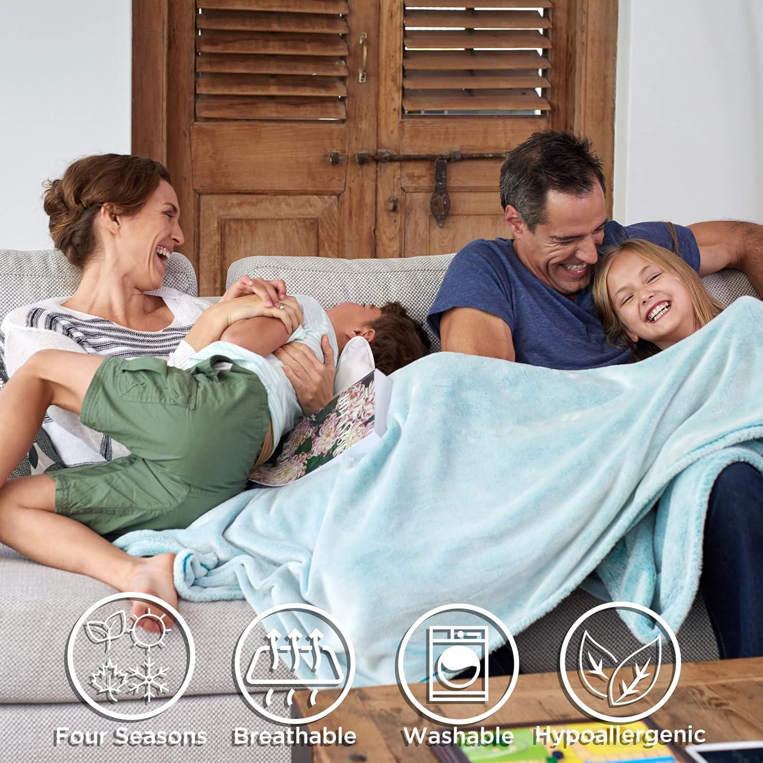imageLavish Home Plush Woven Sherpa Blanket Oversized Solid Color PolyFleece Throw Breathable and Machine Washable Blanket Gray