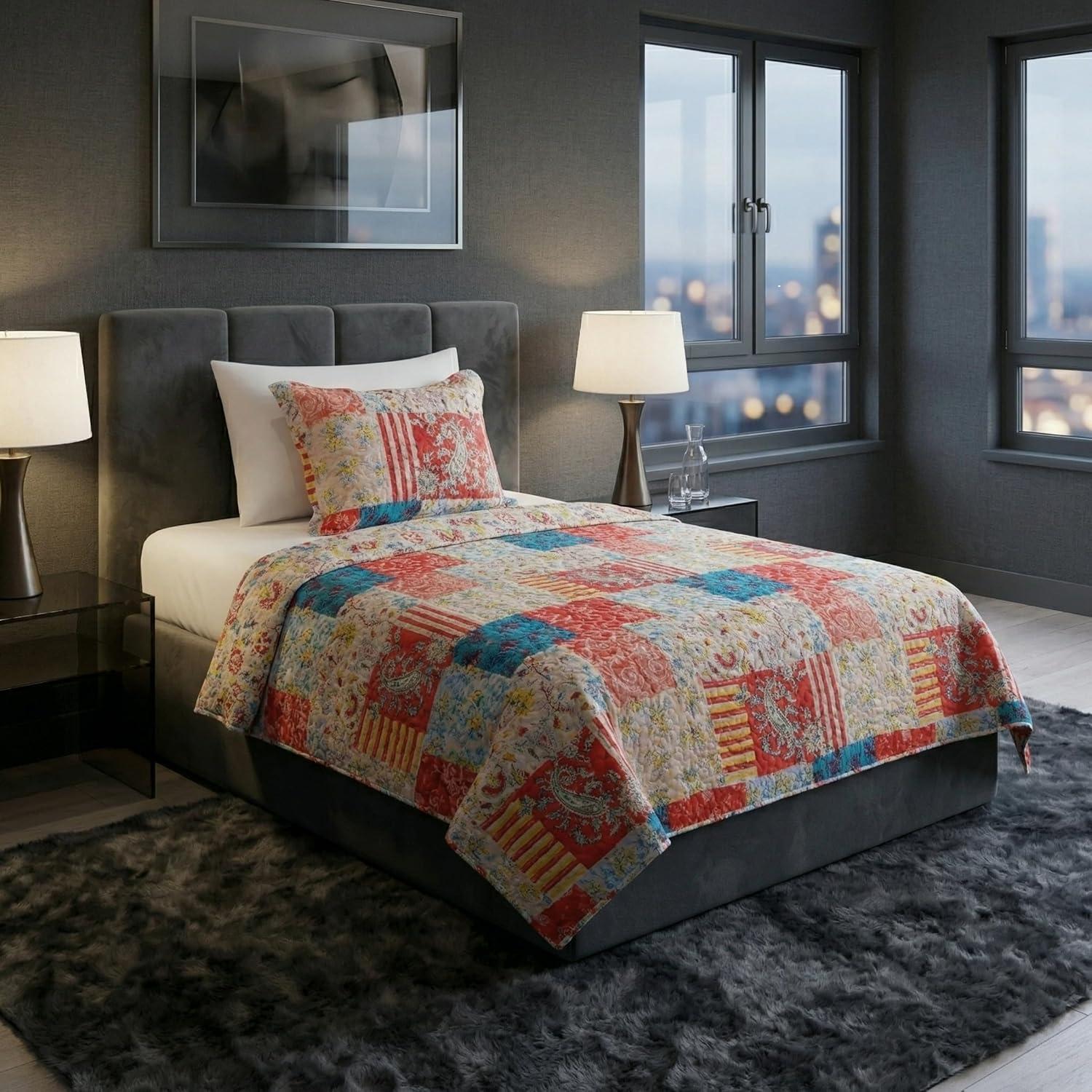 imageBedford Home 3 Piece Mallory Quilt Set KingTwin