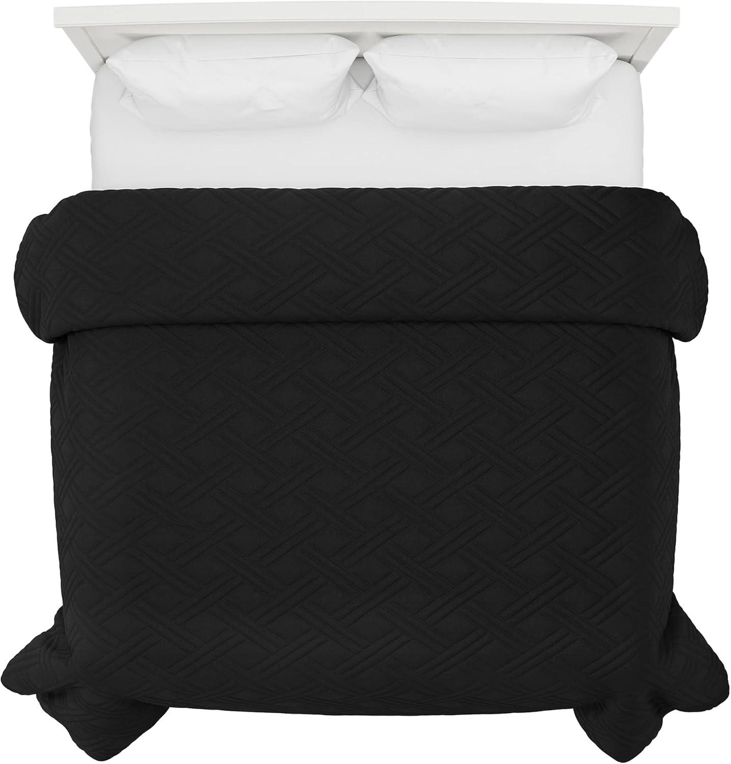 imageBedford Home Solid Color Bed Quilt FullQueen Black