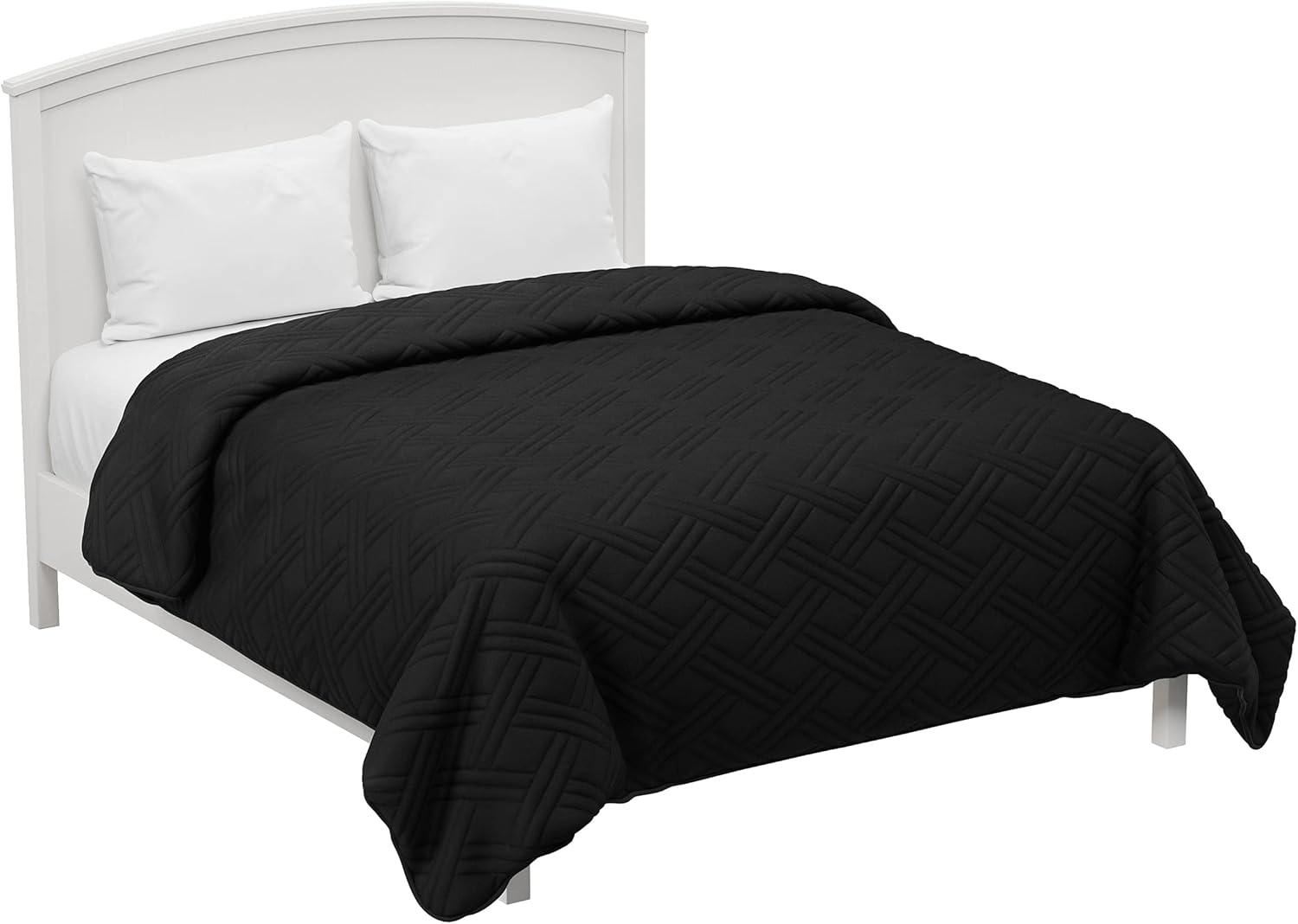 imageBedford Home Solid Color Bed Quilt King Black