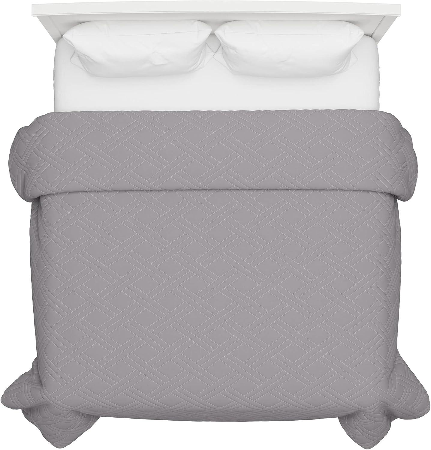 imageBedford Home Solid Color Bed Quilt King Silver