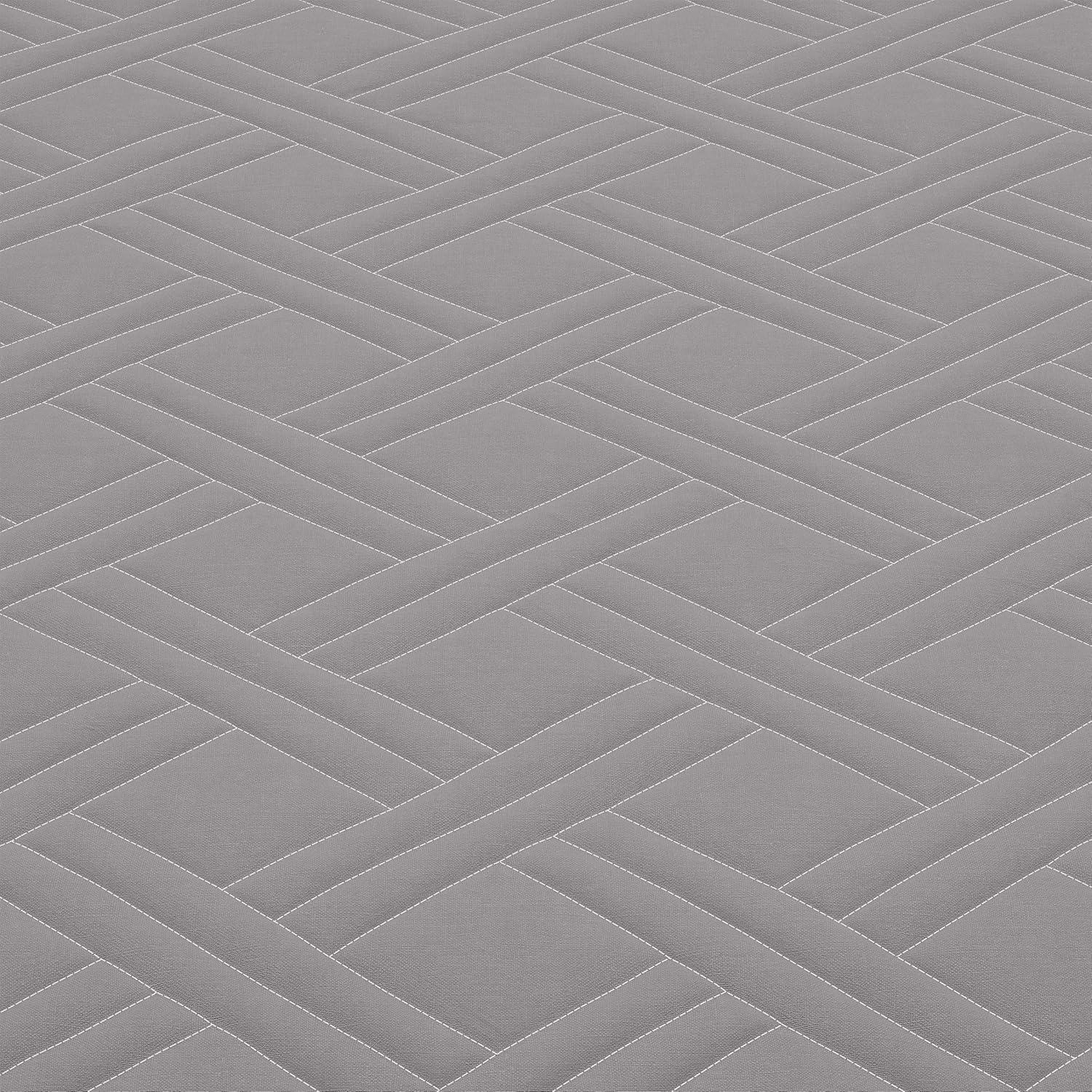 imageBedford Home Solid Color Bed Quilt King Silver