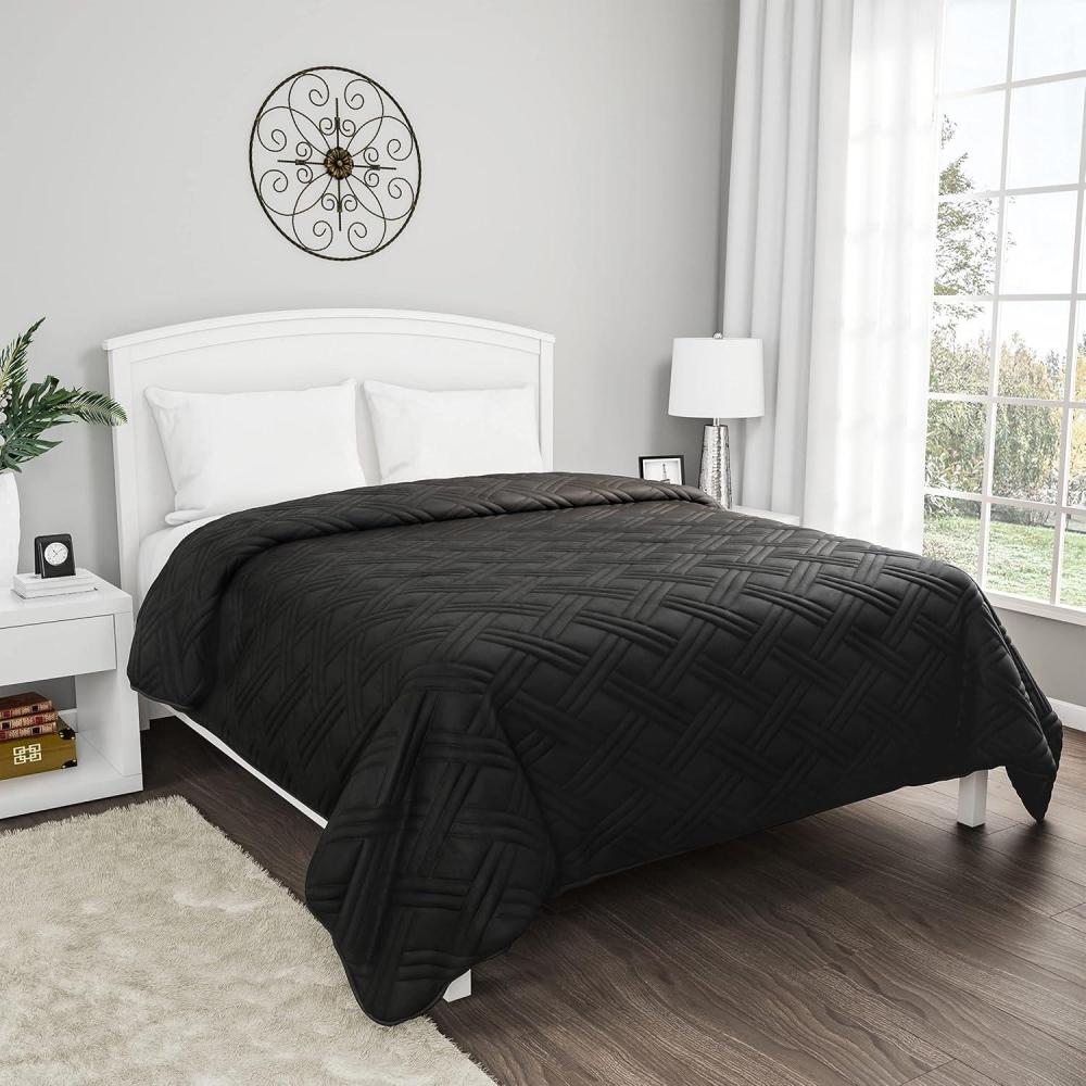 imageBedford Home Solid Color Bed Quilt FullQueen Black