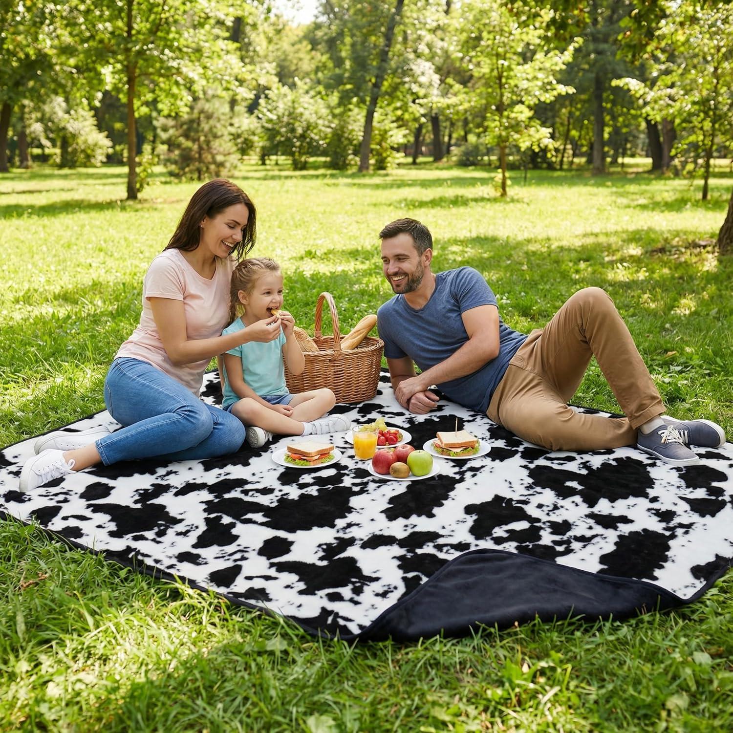 imageWaterproof Blanket for Bed Couch or Car 60 x 80 Reversible Queen Size Throw Blanket for Reliable Leakproof Furniture Protection Washable Pet Throws by Lavish Home Snow Leopard PrintBlackWhite