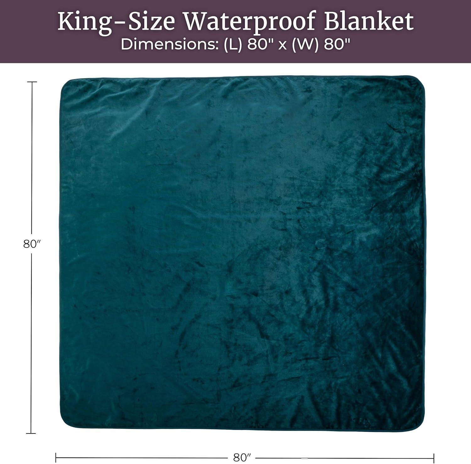 imageWaterproof Blanket for Bed Couch or Car 60 x 80 Reversible Queen Size Throw Blanket for Reliable Leakproof Furniture Protection Washable Pet Throws by Lavish Home Snow Leopard PrintGreen