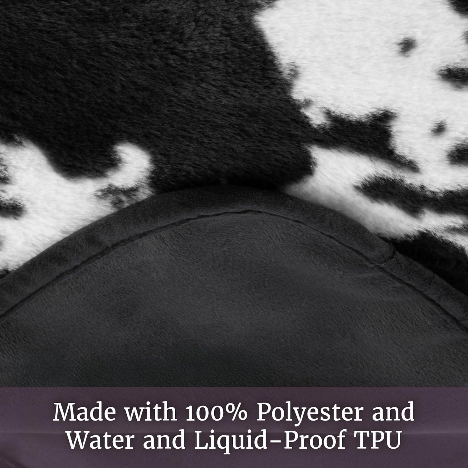 imageWaterproof Blanket for Bed Couch or Car 60 x 80 Reversible Queen Size Throw Blanket for Reliable Leakproof Furniture Protection Washable Pet Throws by Lavish Home Snow Leopard PrintBlackWhite