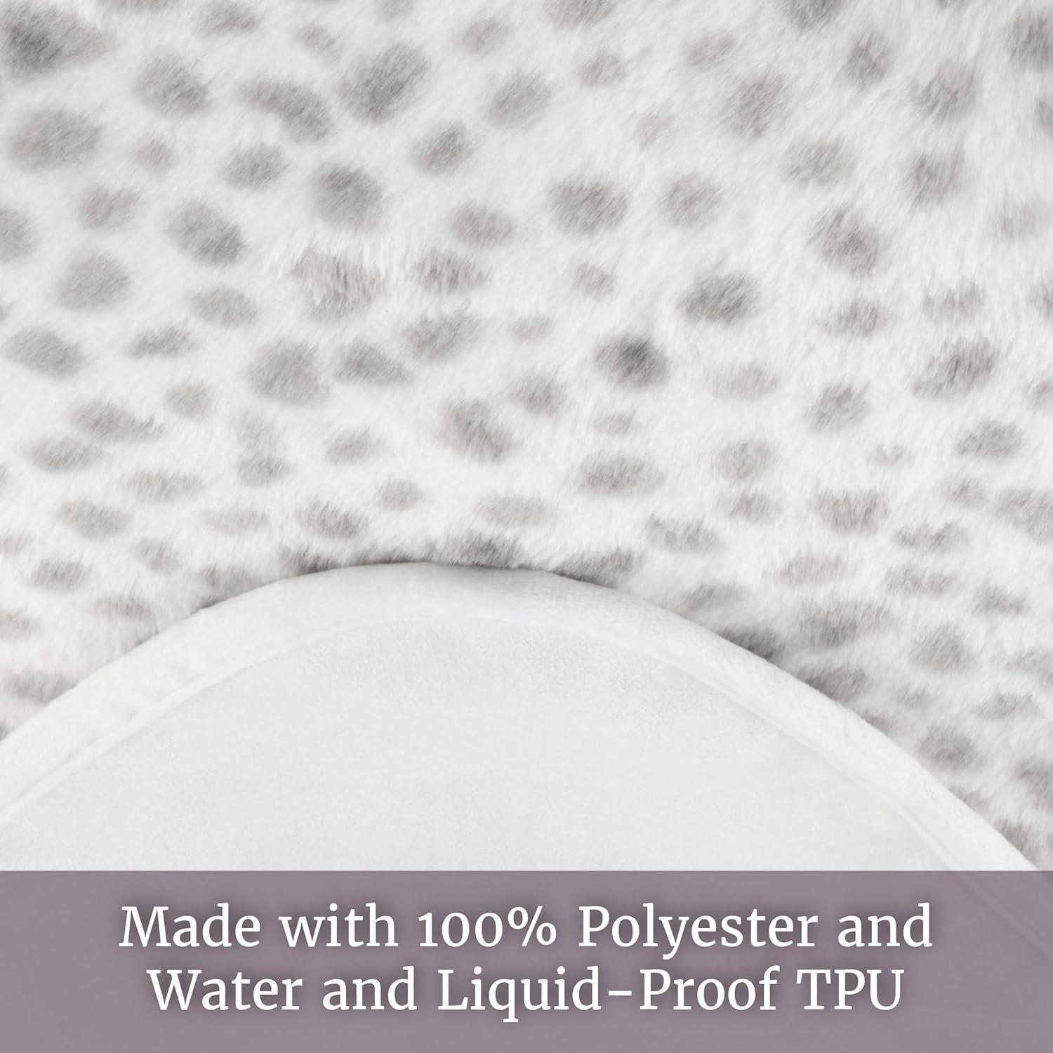imageWaterproof Blanket for Bed Couch or Car 60 x 80 Reversible Queen Size Throw Blanket for Reliable Leakproof Furniture Protection Washable Pet Throws by Lavish Home Snow Leopard PrintWhiteGrey