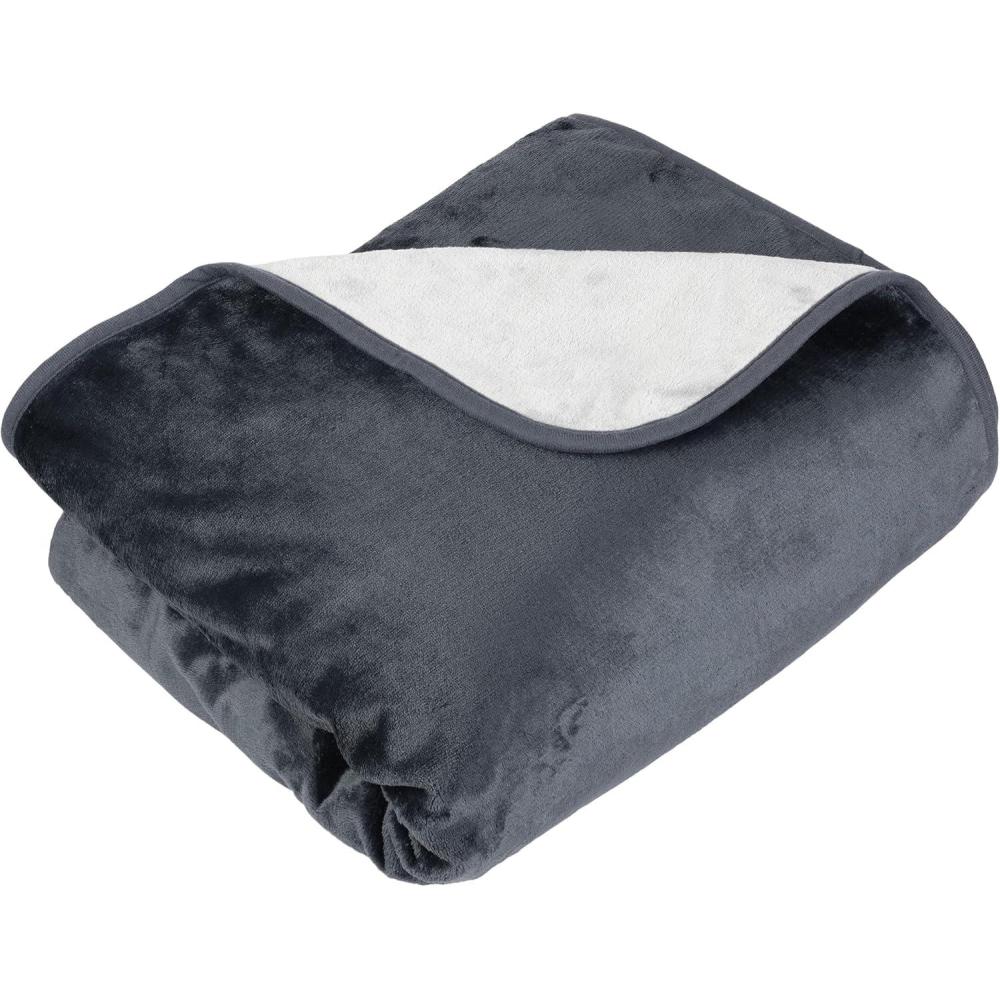 imageWaterproof Blanket for Bed Couch or Car 60 x 80 Reversible Queen Size Throw Blanket for Reliable Leakproof Furniture Protection Washable Pet Throws by Lavish Home Snow Leopard PrintGray
