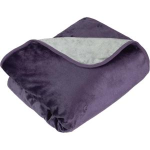 Waterproof Blanket for Bed, Couch, or Car – 60” x 80” Reversible Queen Size Throw Blanket for Reliable Leakproof Furniture Protection – Washable Pet Throws by Lavish Home (Snow Leopard Print)(Purple)