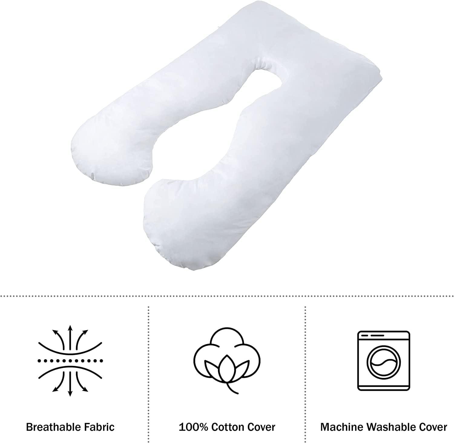 imageLavish Home Full Body Pillow for Pregnancy Maternity Pillow with Contoured UShape for Comfort Alignment and Support in Bed or Nursing by Bluestone White