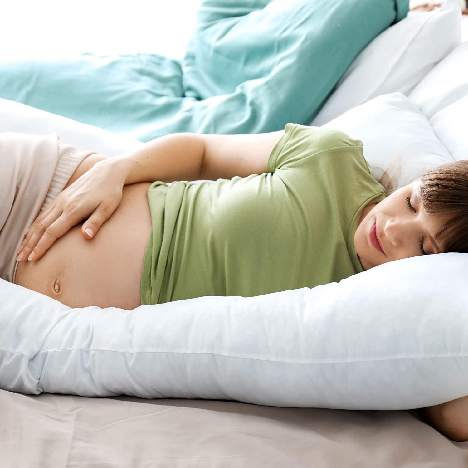 imageLavish Home Full Body Pillow for Pregnancy Maternity Pillow with Contoured UShape for Comfort Alignment and Support in Bed or Nursing by Bluestone White