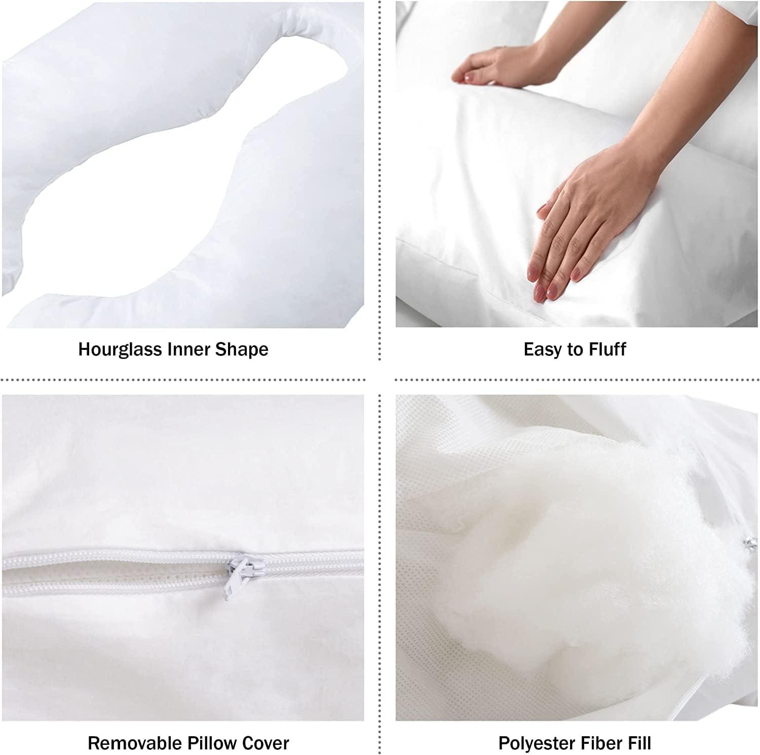 imageLavish Home Full Body Pillow for Pregnancy Maternity Pillow with Contoured UShape for Comfort Alignment and Support in Bed or Nursing by Bluestone White