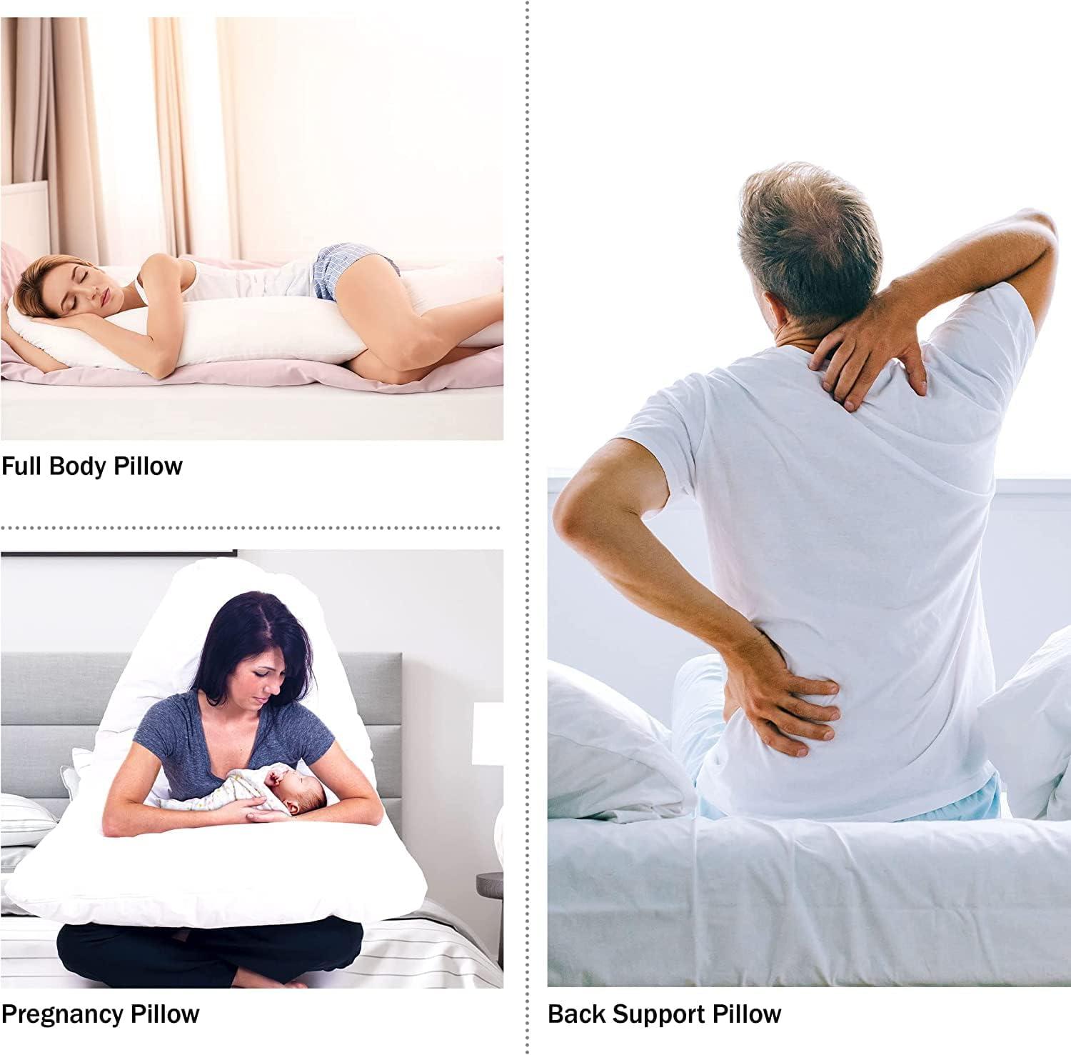 imageLavish Home Full Body Pillow for Pregnancy Maternity Pillow with Contoured UShape for Comfort Alignment and Support in Bed or Nursing by Bluestone White