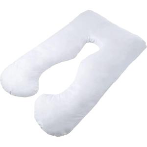 Lavish Home Full Body Pillow for Pregnancy – Maternity Pillow with Contoured U-Shape for Comfort, Alignment, and Support in Bed or Nursing by Bluestone (White)