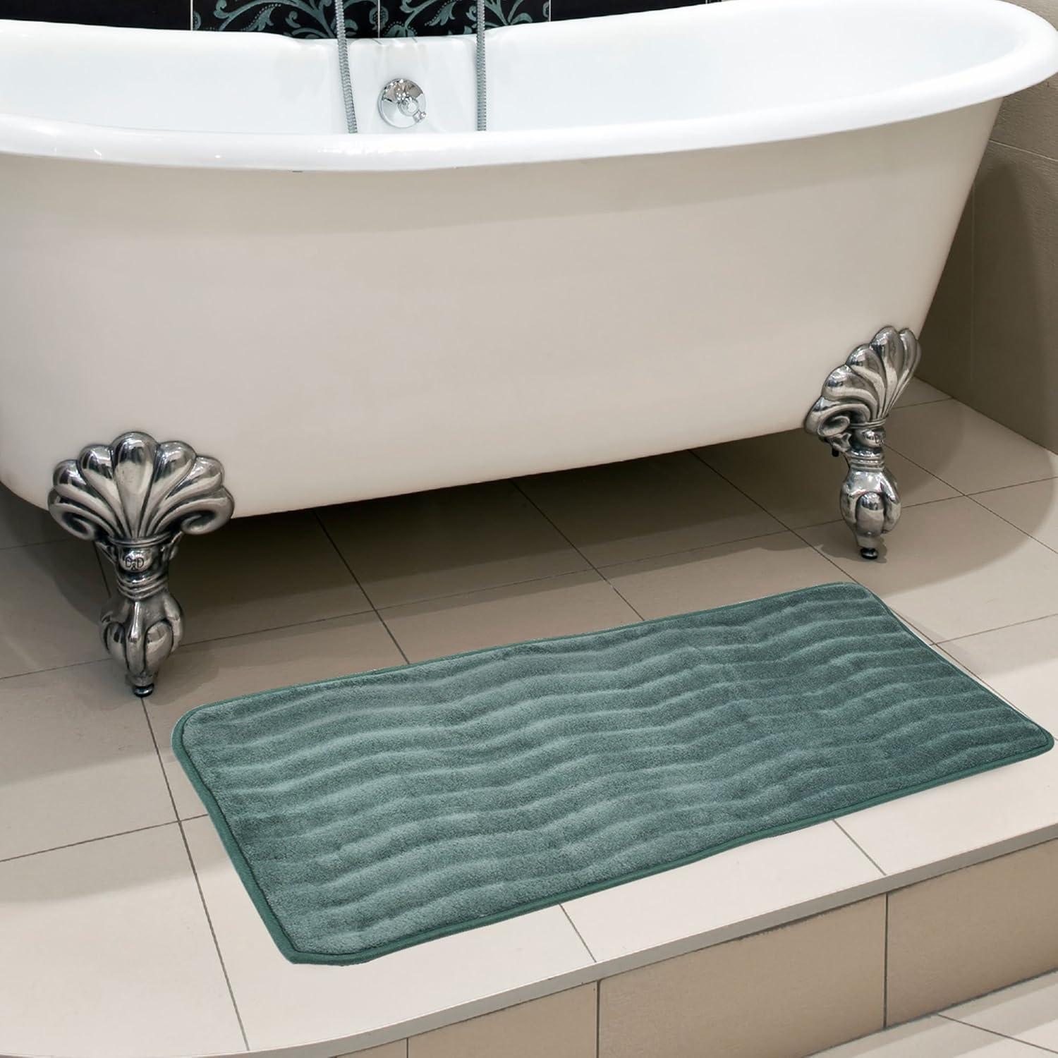 imageLavish Homes 6711G 24 x 60 in Extra Long Memory Foam Bath Mat44 Green