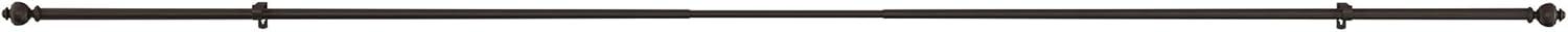 image1Inch Curtain Rod Decorative Modern Turned Finials and Hardware for Home Decor Adjustable to Fit 66 to 120Inch Windows by Lavish Home Bronze