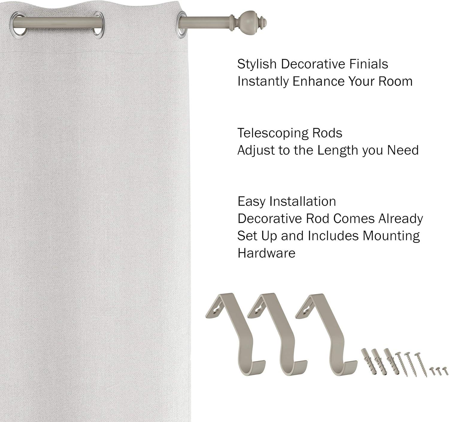 image1Inch Curtain Rod Decorative Modern Urn Finials amp Hardware For Home Decor in Bedroom Living Room amp Kitchen 4884Inch by Lavish Home Gray