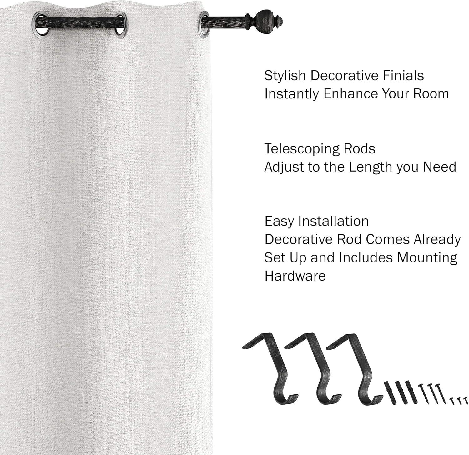 image1Inch Curtain Rod Decorative Modern Urn Finials amp Hardware For Home Decor in Bedroom Living Room amp Kitchen 4884inch by Lavish Home Black