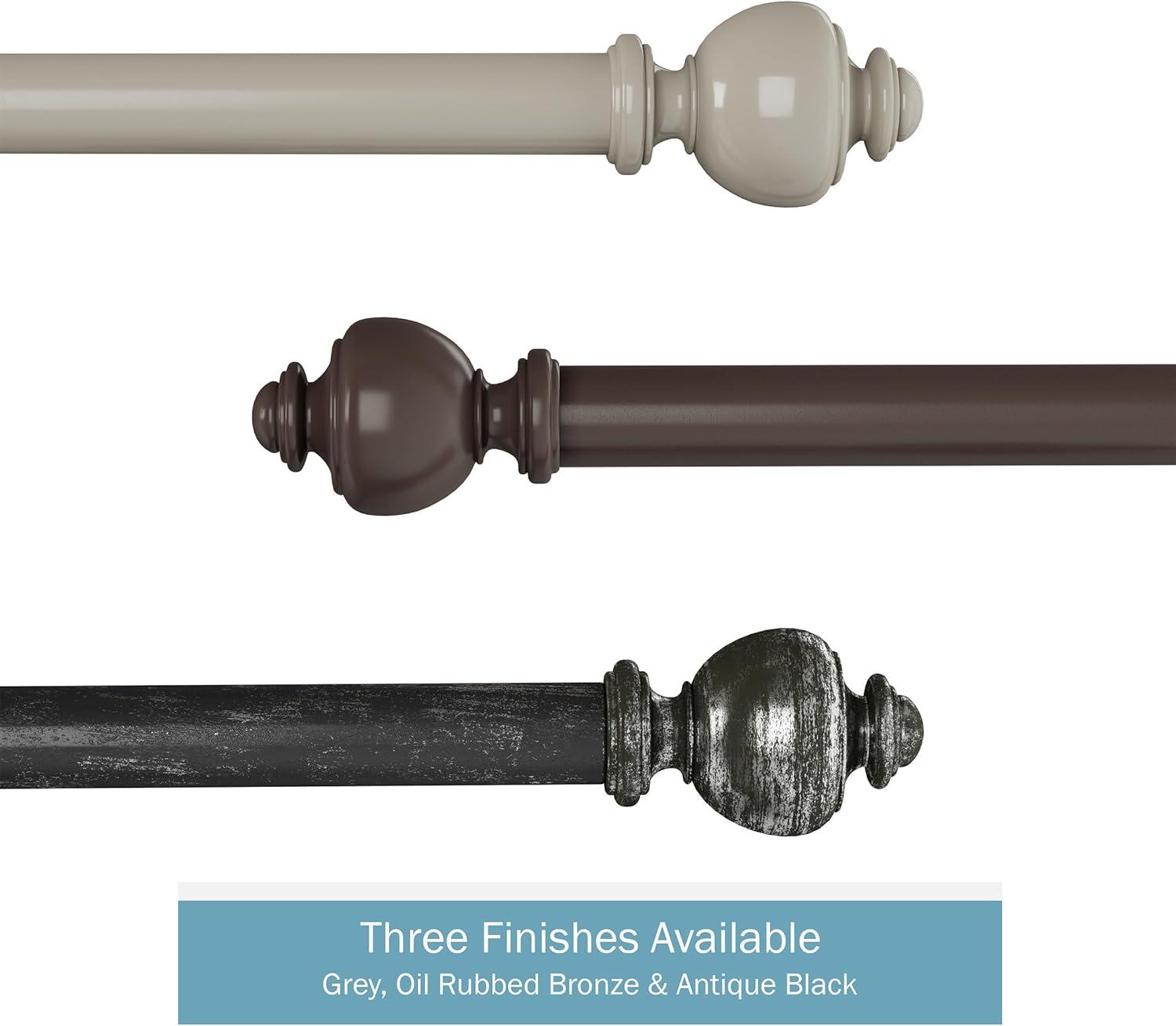 image1Inch Curtain Rod Decorative Modern Urn Finials amp Hardware For Home Decor in Bedroom Living Room amp Kitchen 4884inch by Lavish Home Black