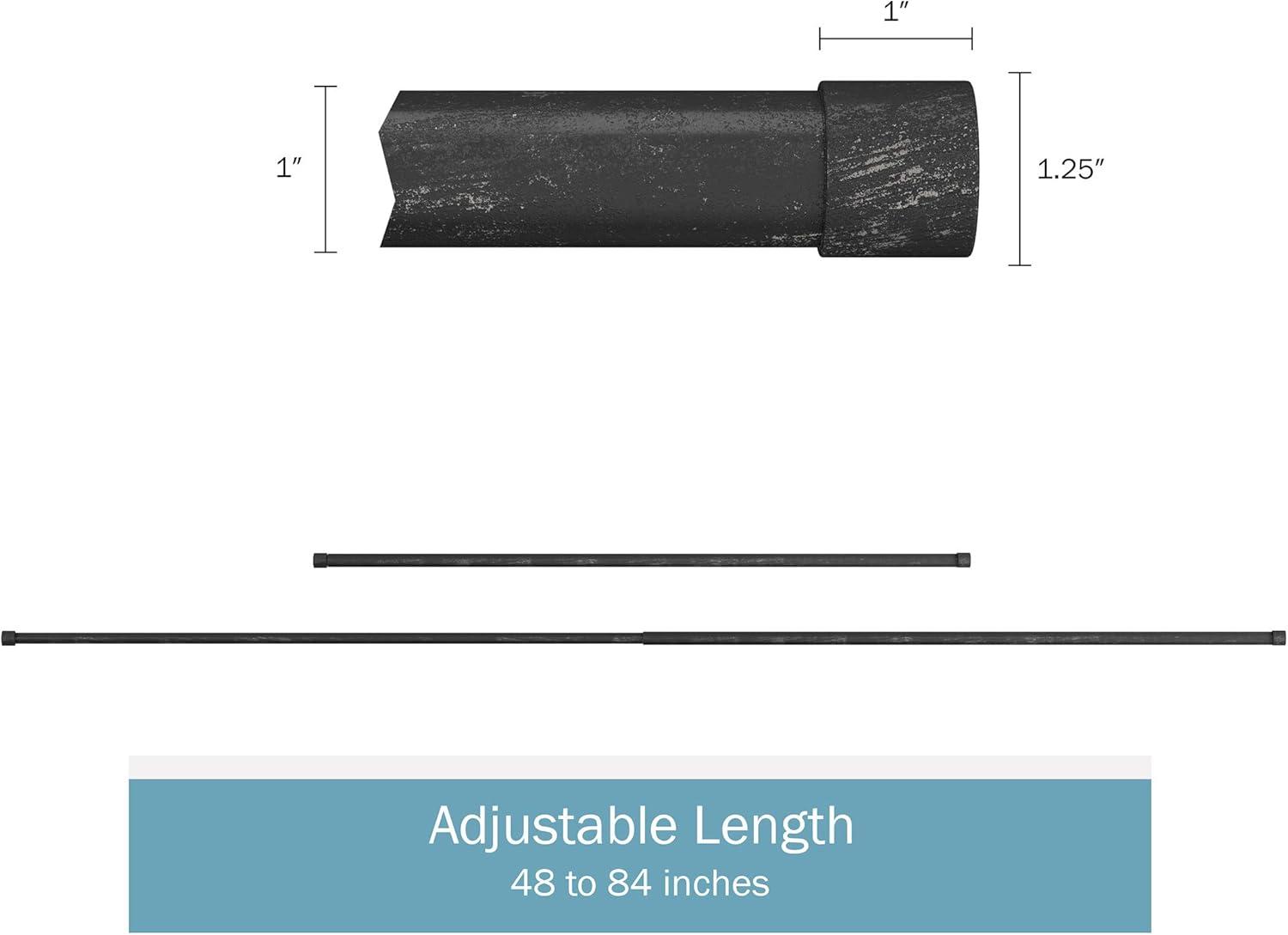 imageLavish Home 1Inch Curtain Rod Decorative End Cap Style Finials amp Hardware For Home Decor in Bedroom Living Room amp Kitchen 4884Inch Black