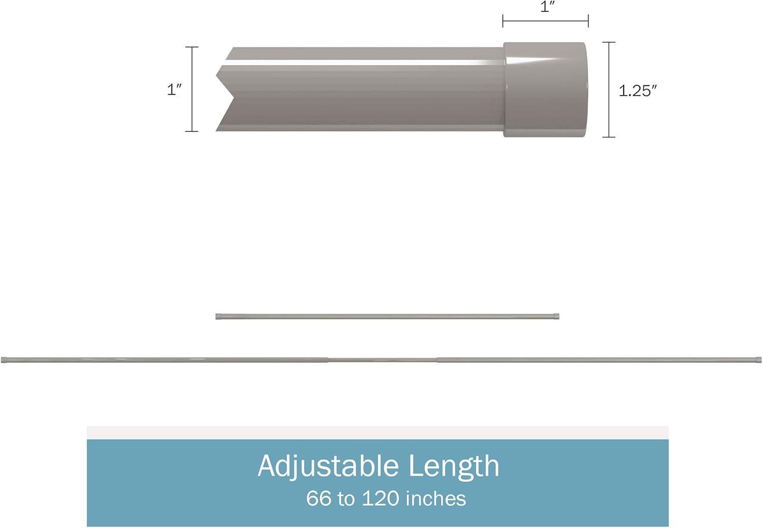 imageLavish Home 1Inch Curtain Rod Decorative End Cap Style Finials amp Hardware For Home Decor in Bedroom Living Room amp Kitchen 66120Inch Silver