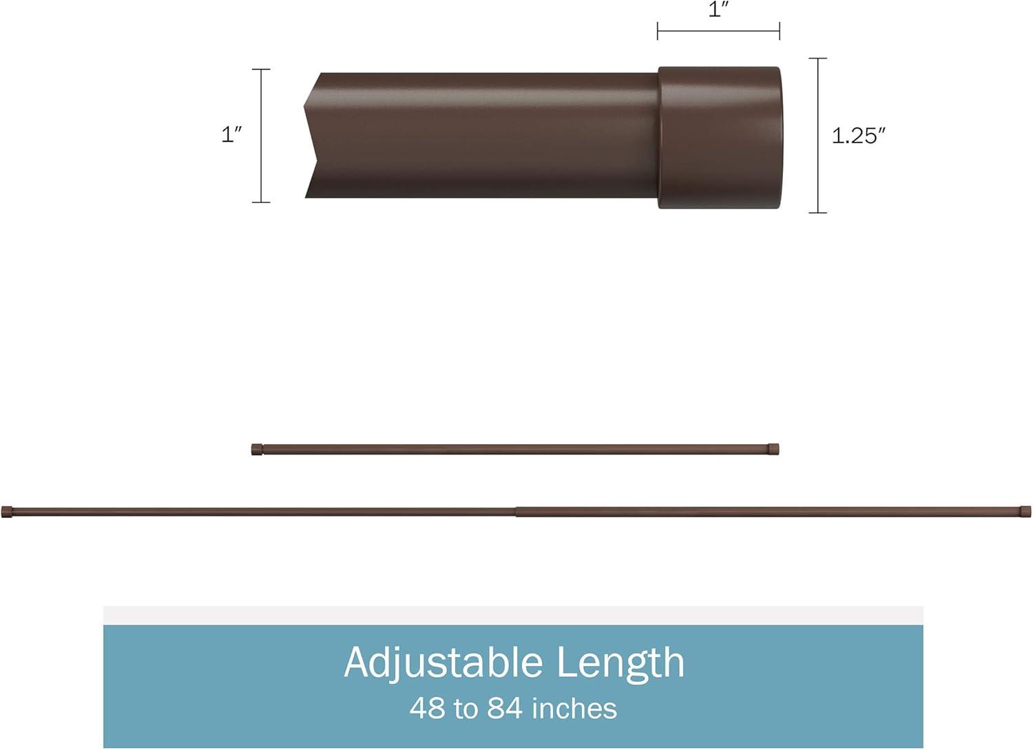 imageLavish Home 1Inch Curtain Rod Decorative End Cap Style Finials amp Hardware for Home Decor in Bedroom Living Room amp Kitchen 4884Inch Bronze