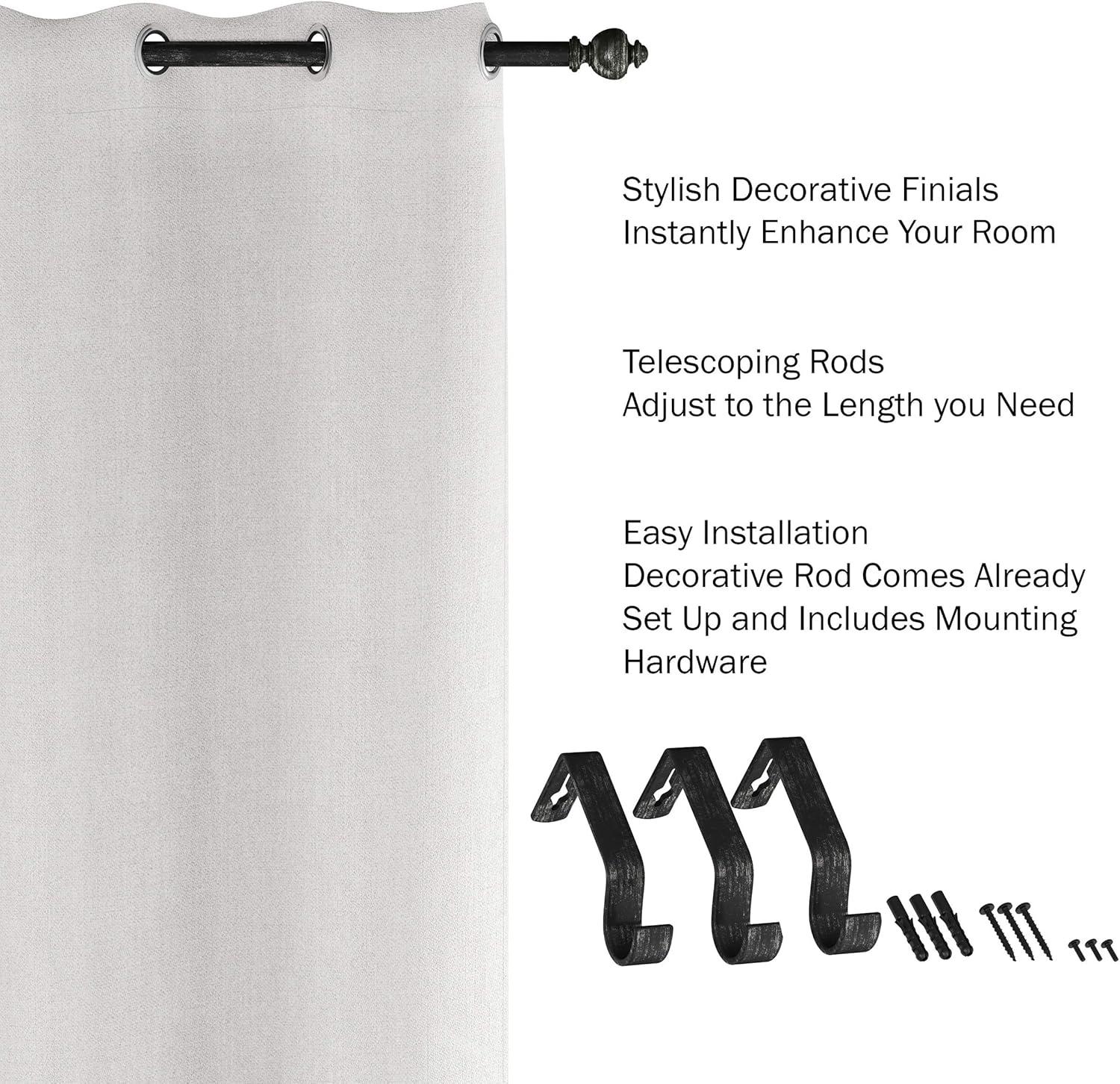 imageLavish Home Black 1Inch Curtain Rod 63HG3009