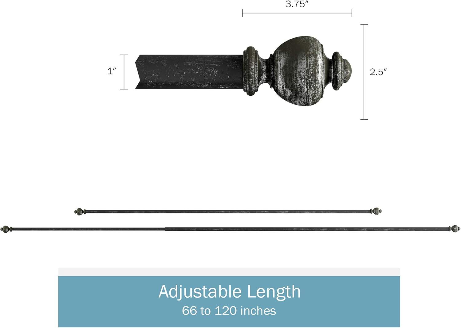 imageLavish Home Black 1Inch Curtain Rod 63HG3009